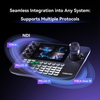 Cámara PTZ Profesional 4K 60fps con Zoom 30X, NDI, para Transmisión en Vivo, USB/HD-MI/3G-SDI/POE, para Conferencias + Controlador de Joystick y Teclado