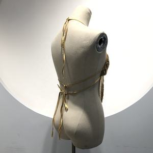 GC074 Sexy Golden <span class=keywords><strong>Sequin</strong></span> Bra Bikini Body Chain Body Jewelry Chainmail tank Top for Party Women - Product Image 5