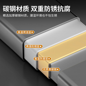Estante de Baño Minimalista de Aluminio para Montar en la Pared, Rectangular, de 4 Niveles, Almacenamiento Duradero para Toallas y Tazas - Product Image 2
