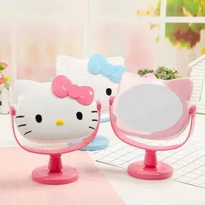 Hot Selling Kawaii KT Table Mirror Single Sided Rotation Princess Mirror Students Makeup Mirror Personalized Plastic Paper Box