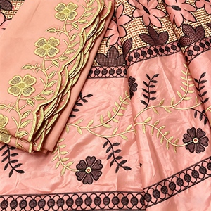 Tissu <span class=keywords><strong>Bazin</strong></span> Riche 100% Coton, Matière en Dentelle Brodé Africain pour <span class=keywords><strong>Robe</strong></span> de Mariée et Artisanat de <span class=keywords><strong>Couture</strong></span> - Product Image 3