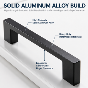 <b>Black</b> Modern Square <b>Metal</b> Furniture Handle <b>Cabinet</b> Knob Matte Drawer Pull Wardrobe Handle Kitchen <b>Cabinet</b> Accessory - Product Image 4