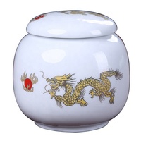 Boîte de rangement écologique en porcelaine émaillée effet craquelé motif Lotus Porte-Bonheur, avec peinture émaillée, pot de conservation portable pour thé et pommades