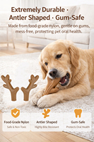 Jouet à mâcher pour chien en nylon en forme de bois de cerf, résistant aux morsures, sûr pour les gencives, jouet de nettoyage dentaire pour mâcheurs vigoureux, usage quotidien