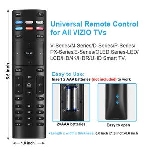 Universal Smart TV Controle Remoto Substitua XRT136 Controle Remoto para VIZIO Todos os LED LCD HD 4K UHD HDR Smart TV