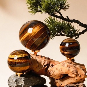 Esfera de Cristal de Ojo de Tigre para Sanación Reiki, Decoración Feng Shui, Regalo de Halloween, Decoración para Halloween, Venta al Por Mayor - Product Image 1