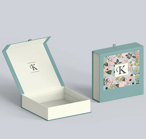 High-End Eco-Friendly Book Style Magnetic Flip <b>Square</b> Gift Box Made of Thick Grey Board Four-Color Printing Art Paper Wrapping - Product Image 1