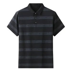 Custom embroidery logo 100% cotton yarn dyed striped Polo Shirt Golf Sports Short Sleeve Summer breathable soft Shirts