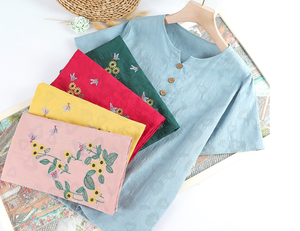 Traje <span class=keywords><strong>de</strong></span> <span class=keywords><strong>Verano</strong></span> <span class=keywords><strong>de</strong></span> Manga Corta para Mamá, Conjunto <span class=keywords><strong>de</strong></span> Dos Piezas con Textura y Bordado para <span class=keywords><strong>Abuela</strong></span>, Ropa Casual <span class=keywords><strong>de</strong></span> Talla Grande para Personas Mayores - Product Image 6