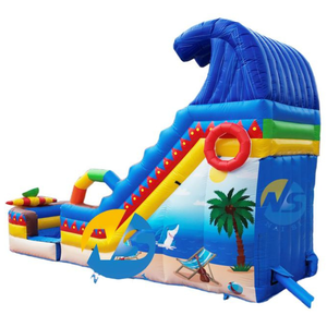 Château gonflable aquatique commercial Penguin Under the Sea avec toboggan, piscine à jets d'eau et souffleur - Product Image 3