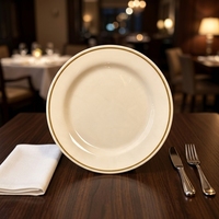Vaisselle en mélamine de luxe personnalisée HCMA, réutilisable, bordure dorée, assiettes en plastique pour mariages, événements de restauration