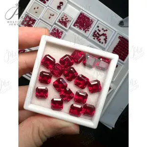 Phòng thí nghiệm phát triển <span class=keywords><strong>Ruby</strong></span> Pigeon máu đỏ asscher hình vuông quyến rũ đá quý cho DIY hạt làm vật liệu agl giấy chứng nhận nhanh chóng mua sắm - Product Image 2
