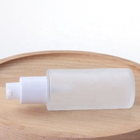 Bouteille ronde en verre dépoli 30 ml 50 ml 100 ml 120 ml bouteille en verre et pot en verre avec couvercle en bois couvercle en plastique pour les cosmétiques