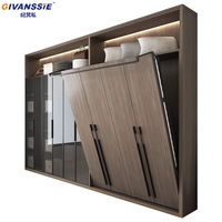 Lit Murphy en bois sur mesure de qualité supérieure, économique, lit mural invisible avec armoire, ensemble canapé-lit Murphy, lits pliants