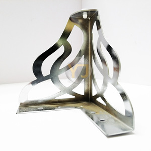 YIJUN Furniture Legs Metal <b>Silver</b> Hollowed Out Floral Decorative Heavy Duty Modern Minimalist Luxury Cabinet Support 2339 - Product Image 4