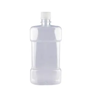 Bottle Pet Clear Flat Empty Mouthwash Plastic 500ml Cartons Screen Printing Medicine Personal Care Screw Cap HS Liquid Medicine