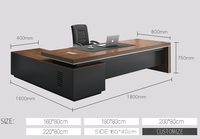 Bureau de direction au design moderne de luxe Bureau de direction en forme de L