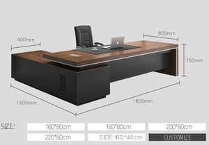 Sang trọng thiết kế hiện đại điều hành văn phòng bàn L hình điều hành CEO văn phòng bàn - Product Image 6