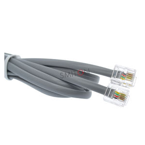 Câble de modem <span class=keywords><strong>Internet</strong></span> haut débit <span class=keywords><strong>RJ11</strong></span> 6p4c, cordon téléphonique, 4 fils, noir, mâle vers mâle, câble téléphonique <span class=keywords><strong>RJ11</strong></span> - Product Image 3