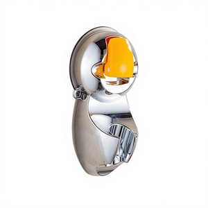 Support de pommeau de douche à ventouse, sans perçage, installation facile, finition chromée, design moderne, pour hôtel, appartement, salle de bain, fixation murale - Product Image 1