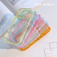 Coque de protection antichoc transparente et colorée effet gelée de luxe pour iPhone 18 17 16 15 14 13 12 11 Pro Max – Housse arrière souple et transparente
