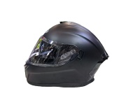 CL Nouveau casque de moto intégral pour adulte approuvé par la CCC Visière transparente Finition noire mate Ailerons remplaçables Coque ABS toutes saisons gratuite