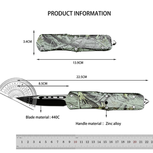 Couteau de camping multifonctionnel portable MT-A07 pour la chasse et la survie avec lame en acier, comprend un couteau extérieur brise-vitre - Product Image 6
