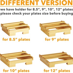 SpaceAid Bamboo <b>Plate</b> Storage <b>Rack</b> Rectangle Eco Friendly Cabinet Organizer Standing Type 1 Layer - Product Image 2