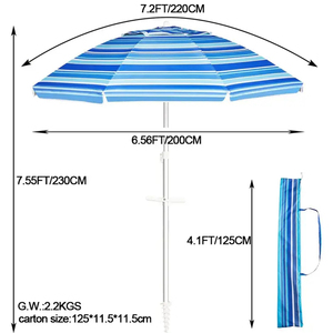 <span class=keywords><strong>Parasol</strong></span> <span class=keywords><strong>pliable</strong></span> de plage en polyester avec sac de transport - Product Image 3
