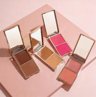 Fard à joues 2-en-1 personnalisable, poudre et crème, changeant de couleur, minéral, multicolore pour le maquillage du visage