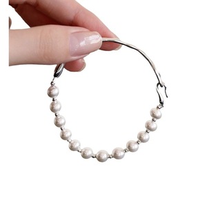 สร้อยข้อมือไข่มุกเกรด AAA ตะขอกลมปิดทุกวันเครื่องประดับโทนสีเงิน - Product Image 5
