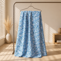 Tissu en popeline de coton tissé à motifs floraux, teinture réactive, impression rotative, 110 GSM, léger, 58/60 pour vêtements