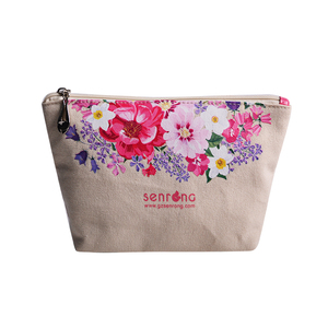 Sac de voyage multifonctionnel à fermeture éclair avec motif floral, durable, écologique, personnalisé, en toile, avec étiquette privée - Product Image 1