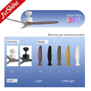1stshine Ventilateur de plafond 52 pouces pales en bois massif Moteur CC Ventilateur de plafond à haut débit d'air avec contrôle intelligent - Product Image 4