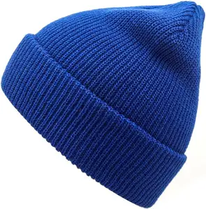 Herstellung großhandel individuell klassisch solide farbe warme Wintermützen Ski-Mütze warme Manschetten Beanies gestrickte Schädelmütze für Unisex