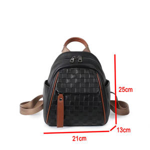 Mochilas de Moda de Cuero Andong para Mujer, Cuero Vacuno Genuino, Patrón Cuadrado, Bolso de Hombro Pequeño, Mochila de Viaje Clásica 8369-2 - Product Image 6