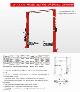 Pengangkat hidrolik dua tiang pengangkat mobil pengangkat hidrolik silinder ganda - Product Image 5
