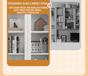 Moderno Archivador de Acero Blanco para Sala de Estar con Puertas de Vidrio, Alta Capacidad, 2 Puertas, Estantería, para Escuela y Hogar - Product Image 4