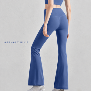 GH Hot Sell Style Wide Leg Pants New Colors Elastic <strong>Thick</strong> High <strong>Waistband</strong> Soft Solid Nylon Flare <strong>Leggings</strong> for Women - Product Image 5