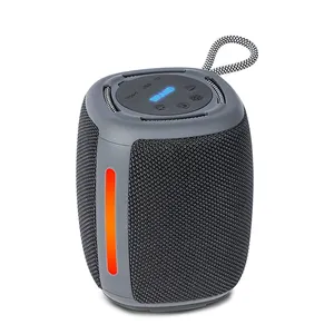 OEM T23 10W RGB su geçirmez IPX6 yuvarlak Mini taşınabilir kumaş açık BT kablosuz Bluetooth hoparlör