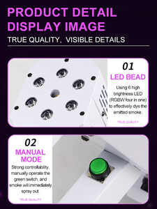 Vente en gros LED RVB Lumières de fête pour DJ Pistolet à fumée à effet de scène et machine à brouillard avec pulvérisation de brumisation et machine à jet de CO2 - Product Image 3