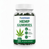 Ausreson Complément alimentaire à base d'extrait de chanvre en gommes pour le sommeil, la relaxation et la calme, spectre complet, végétalien, vente en gros, en vrac, OEM