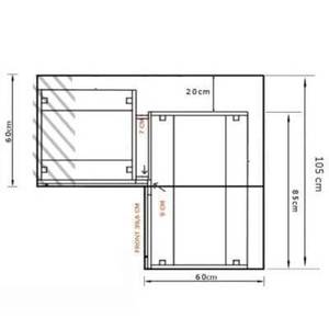 Armadio angolare per isola 105/65 colore Bianco Lucido - Product Image 3