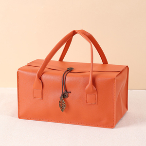 Bolsas de Regalo de Cuero PU para Mujer, con Logotipo Personalizado, Regalo de Pascua para Invitados, Bolsa de Regalo Plegable Grande, OEM <span class=keywords><strong>AV01</strong></span> - Product Image 5