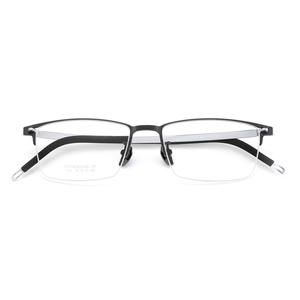 Lunettes de vue demi-cerclées en titane pour hommes Danyang, verres rectangulaires en acrylique, plaquettes nasales antidérapantes, référence 1141 - Product Image 1