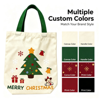 Sac de courses en toile réutilisable personnalisé pour Noël, sac fourre-tout pour bonbons de Noël, idéal pour les cadeaux