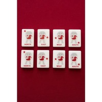 Jeu de Mahjong Américain Personnalisé 160 Pièces avec Motifs Floraux Éléphant Rouge et Fleurs d'État, Boîte Cadeau, Design Gravé Durable