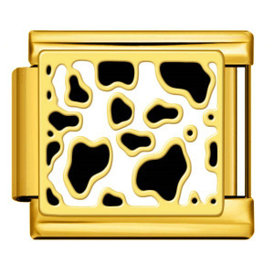 Abalorios rectangulares italianos modulares de acero inoxidable chapado en oro para la fabricación de pulseras con diseños de gato, mariposa y dinosaurio. - Product Image 2