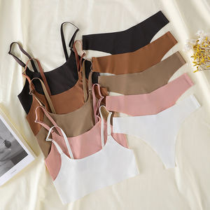 Conjunto <span class=keywords><strong>de</strong></span> sujetador <span class=keywords><strong>sin</strong></span> costuras Sexy para mujer con bragas G-String Push-Up transpirable para pechos grandes camisola adelgazante <span class=keywords><strong>sin</strong></span> llantas <span class=keywords><strong>de</strong></span> alambre - Product Image 3