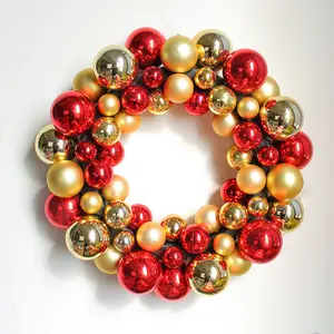 Couronnes de Noël en plastique personnalisées Guirlande de boules de Noël 150CM/180CM pour décorations de fête de vacances de cheminée murale de porte